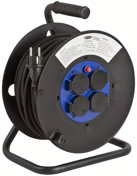 KAAPELIKELA 40M KUMI 4-OS 3X1,5MM - Jatkojohdot, kelat ja tarvikkeet - 2976 - 1