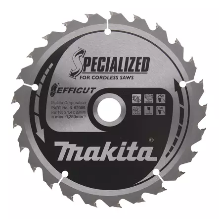PYÖRÖSAHANTERÄ 165X20X25T MAKITA EFFICUT PUU B-62985 - Sahanterät ja tarvikkeet - 46 - 1