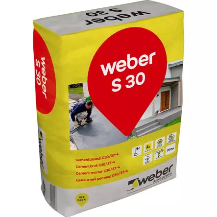 WEBER S30 SEMENTTILAASTI 25 KG LUJUUSLUOKKA C30/37-4 - Sementit - 7226 - 1