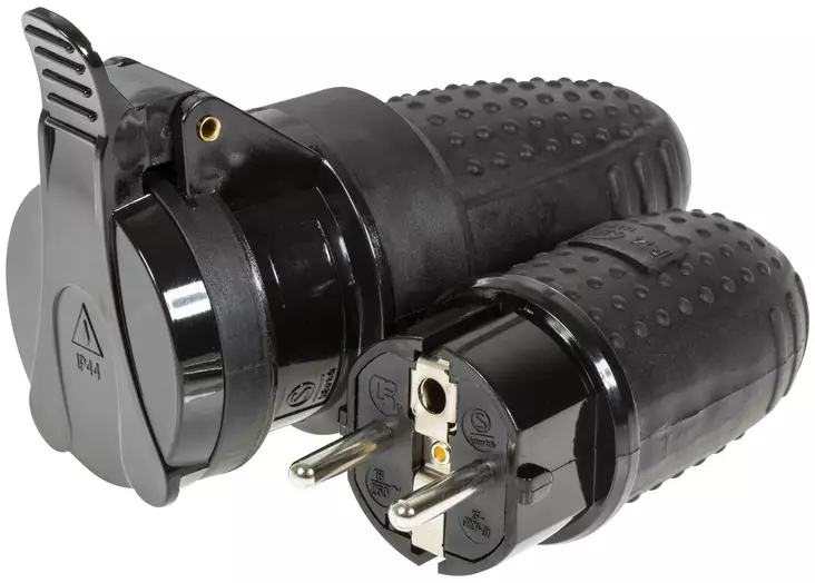 JATKOPISTORASIA JA TULPPA 230V IP44 - Sähköasennustarvikkeet, rasiat ja sulakkeet - 837 - 1