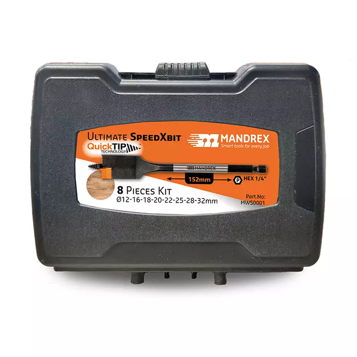 LAPIOTERÄSARJA 8-OS. MANDREX SPEEDXBIT MWS0001 - Poranterät - 6657 - 1