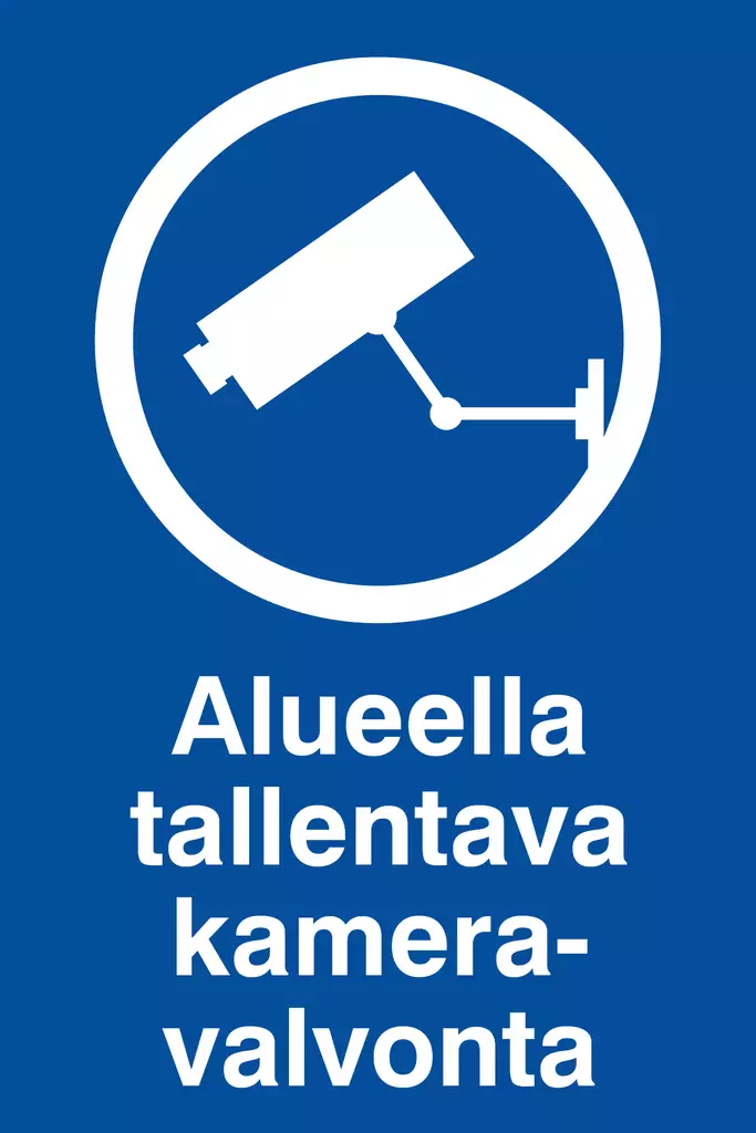 OPASTE 200X300 ALUEELLA TALLENTAVA KAMERAVALVONTA - Kilvet, opasteet ja liikenteenohjaus - 1617 - 1