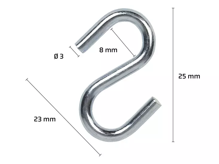 S-KOUKKU 530 3X25MM 20101820 TERÄS/SINKITTY - Sisustuskoukut ja ripustuskoukut - 5227 - 1