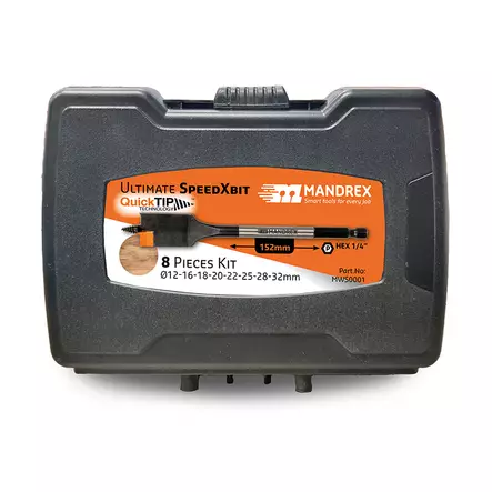 LAPIOTERÄSARJA 8-OS. MANDREX SPEEDXBIT MWS0001 - Poranterät - 6657 - 1