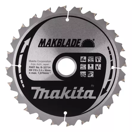 MAKITA PYÖRÖSAHANTERÄ PUULLE 216X30X2,4 Z-24 B-08903 - Pyörösahanterät - 5667 - 1