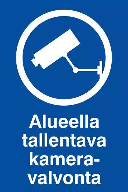 OPASTE 200X300 ALUEELLA TALLENTAVA KAMERAVALVONTA - Kilvet, opasteet ja liikenteenohjaus - 1617 - 1