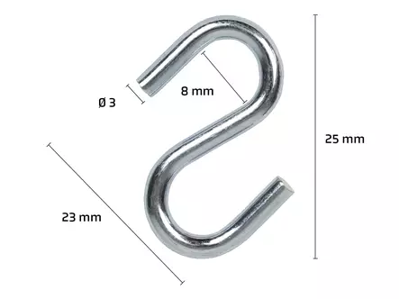S-KOUKKU 530 3X25MM 20101820 TERÄS/SINKITTY - Sisustuskoukut ja ripustuskoukut - 5227 - 1