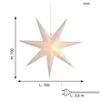 PAPERITÄHTI 70CM DOT STAR VALKOINEN - Jouluvalot ja kausivalot - 9727 - 3