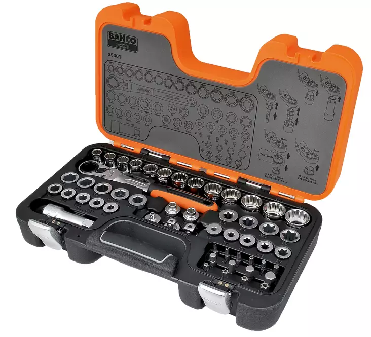 HYLSYSARJA BAHCO S530T LÄPIMENO 1/2" 53-OSAA - Työkalusarjat - 6218 - 1