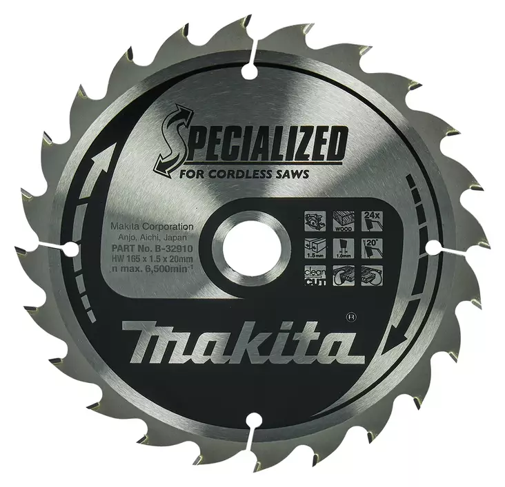 MAKITA PYÖRÖSAHANTERÄ PUULLE 165X20X1,5 Z-24 B-32910 - Pyörösahanterät - 8928 - 1