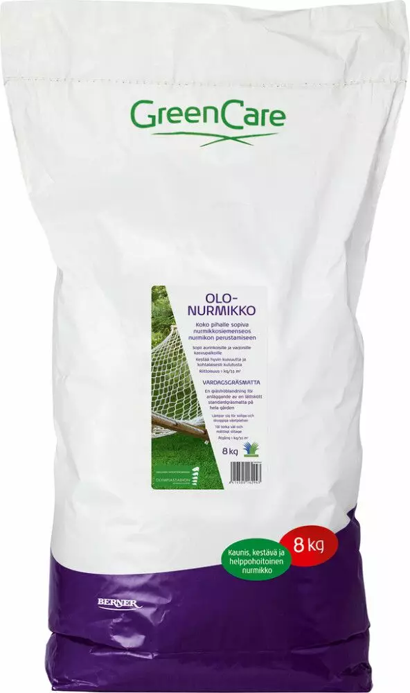 OLONURMIKKO 8KG NURMIKONSIEMEN GREENCARE - Siemenet - 9258 - 1