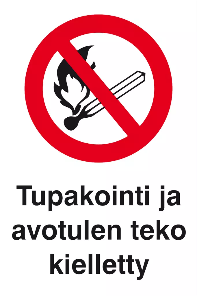 OPASTE 200X300 TUPAKOINTI JA AVOTULEN TEKO KIELLET - Kilvet, opasteet ja liikenteenohjaus - 2068 - 1