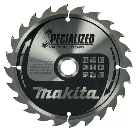 MAKITA PYÖRÖSAHANTERÄ PUULLE 165X20X1,5 Z-24 B-32910 - Pyörösahanterät - 8928 - 1