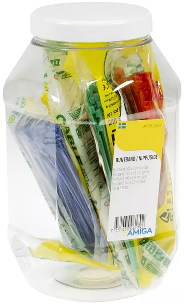 NIPPUSIDE 140X3,6MM AM0023 400KPL 4 ERI VÄRIÄ - Nippusiteet - 4118 - 1