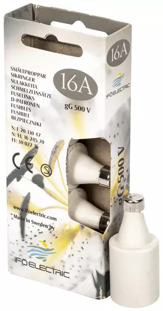 SULAKE 16A 5KPL - Sähköasennustarvikkeet, rasiat ja sulakkeet - 1948 - 1