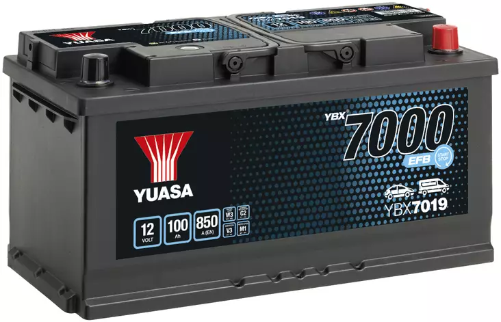 AKKU YUASA 100AH EFB -+ 353X175X190 - Auton akut - 969 - 1