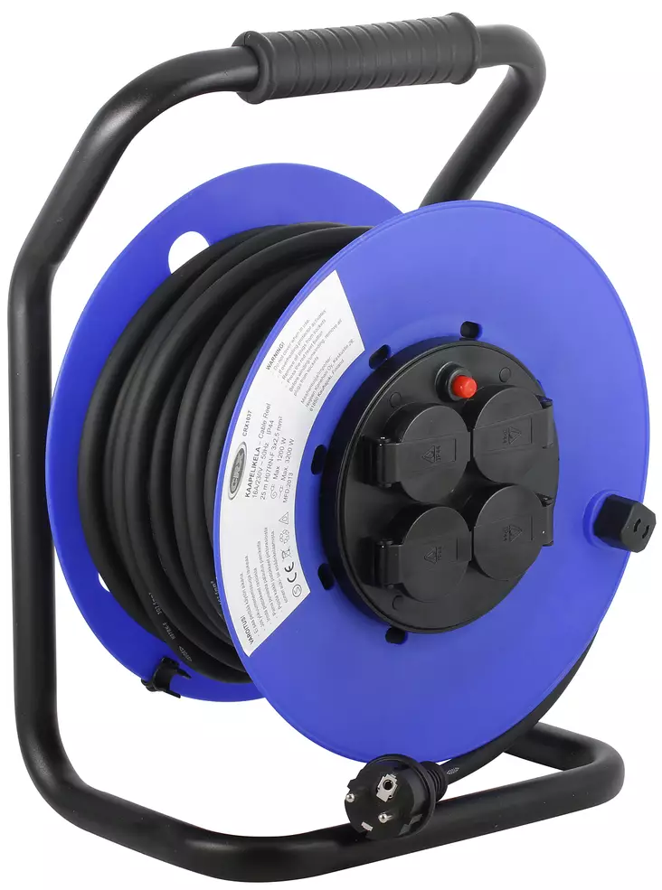 KAAPELIKELA 25M KUMI 4-OS 3X2,5MM - Jatkojohdot, kelat ja tarvikkeet - 949 - 1