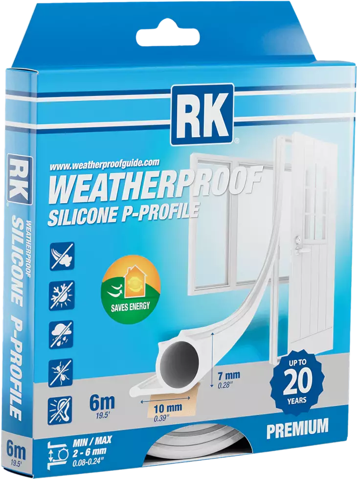 SILIKONITIIVISTE P-PROFIILI 7MM X 6M VALKOINEN - Ikkuna- ja ovitiivisteet - 1559 - 1