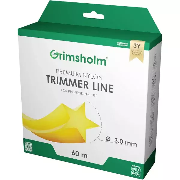 TRIMMERIN SIIMA 3,0MM 60M TÄHTI - Raivaustyökalut ja tarvikkeet - 999 - 1