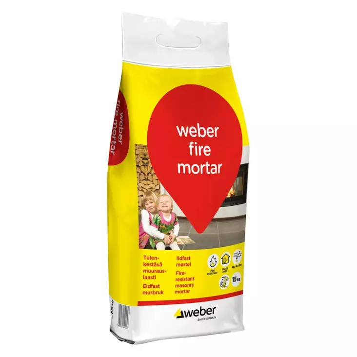 WEBER FIRE MORTAR 15KG TULENKESTÄVÄ MUURAUSLAASTI - Muurauslaastit - 7059 - 1