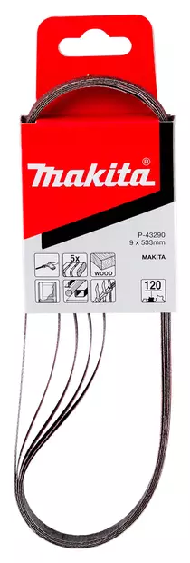 MAKITA HIOMANAUHA K120 9 X 533 MM 5KPL P-43290 - Hiomakoneiden paperit ja laikat - 9029 - 1