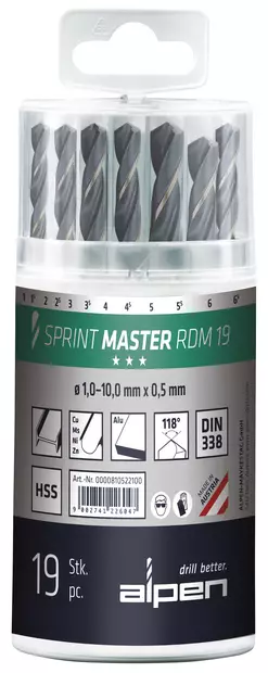 PORANTERÄSARJA 19-OS 1-10MM HSS SPRINT MASTER - Poranterät - 1119 - 1