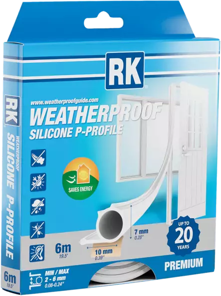SILIKONITIIVISTE P-PROFIILI 7MM X 6M VALKOINEN - Ikkuna- ja ovitiivisteet - 1559 - 1